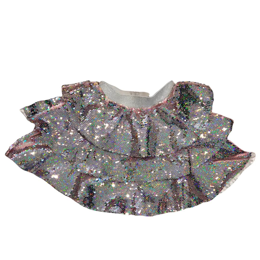 Top 10 ๐ Lola + The Boys 3 Layers Shimmering Silver Sequin ๐ Skirt ๐ง Girls ๐ฅฐ 5 Lola + The Boys 3 Layers Shimmering Silver Sequin Skirt Girls