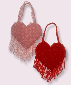 Lola + The Boys Beaded Fringe Love Purse