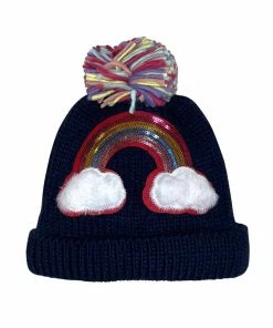 Lola & The Boys Fuzzy Rainbow Fringe Beanies