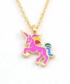 Lola + The Boys Gold Unicorn Necklace Jewelry