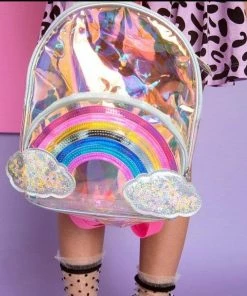 Lola + The Boys Holographic Mini Rainbow Backpack Girls