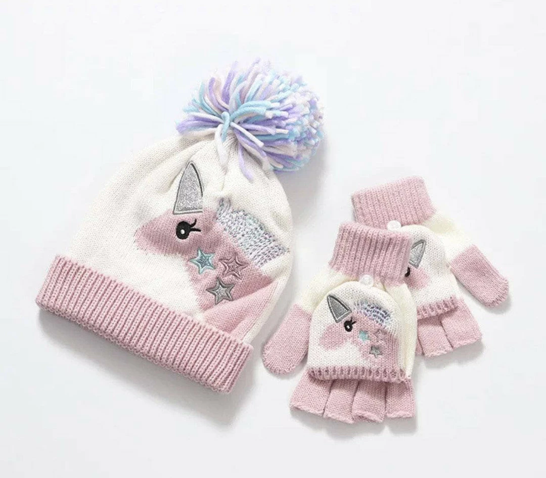 Cheap โ๏ธ Lola + The Boys Pink Unicorn Hat And Glove Set ๐ง Girls ๐ 3 Lola + The Boys Pink Unicorn Hat And Glove Set Girls