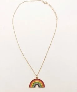 Lola + The Boys Girls Rainbow Charm Necklace