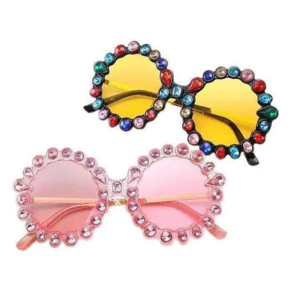 Wholesale ๐งจ Lola + The Boys ๐ง Girls Round Crystal ๐ Sunglasses ๐ 4 Lola + The Boys Girls Round Crystal Sunglasses