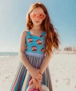 Lola + The Boys Girls Round Crystal Sunglasses