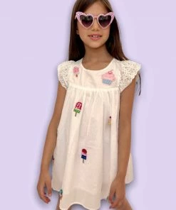 Lola + The Boys New Arrivals All About Beaded Ice Cream Ruffle Dress