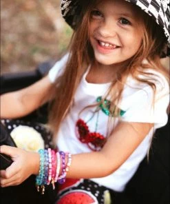 Lola + The Boys Beaded Gem Cherry T-Shirt New Arrivals