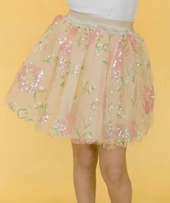Lola + The Boys Beaded Floral Tutu Skirt