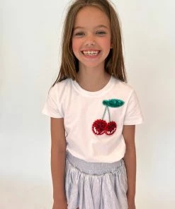 Lola + The Boys Beaded Gem Cherry T-Shirt New Arrivals
