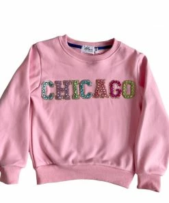 Lola + The Boys Chicago Gem Sweatshirt - Pink New Arrivals