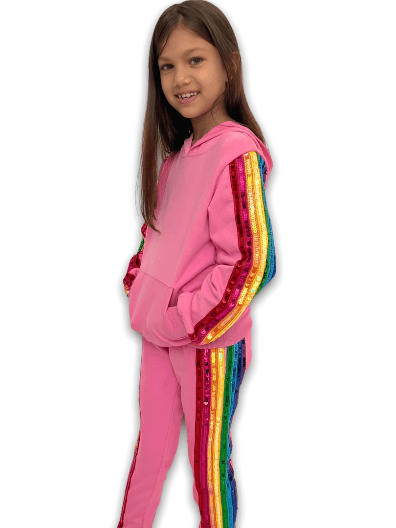Best Sale ๐ Lola + The Boys New Arrivals Bright Pink Rainbow Sequin Tracksuit ๐ฅ 3 Lola + The Boys New Arrivals Bright Pink Rainbow Sequin Tracksuit