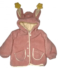 Lola + The Boys Girls Fluffy Bunny Star Coat