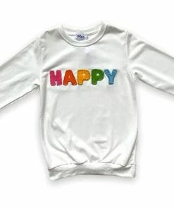 Lola + The Boys New Arrivals Happy Crystal Sweatshirt
