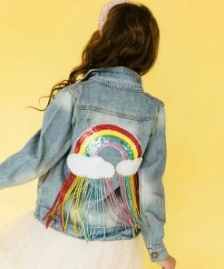 Lola + The Boys Crystal Rain Denim Jacket New Arrivals