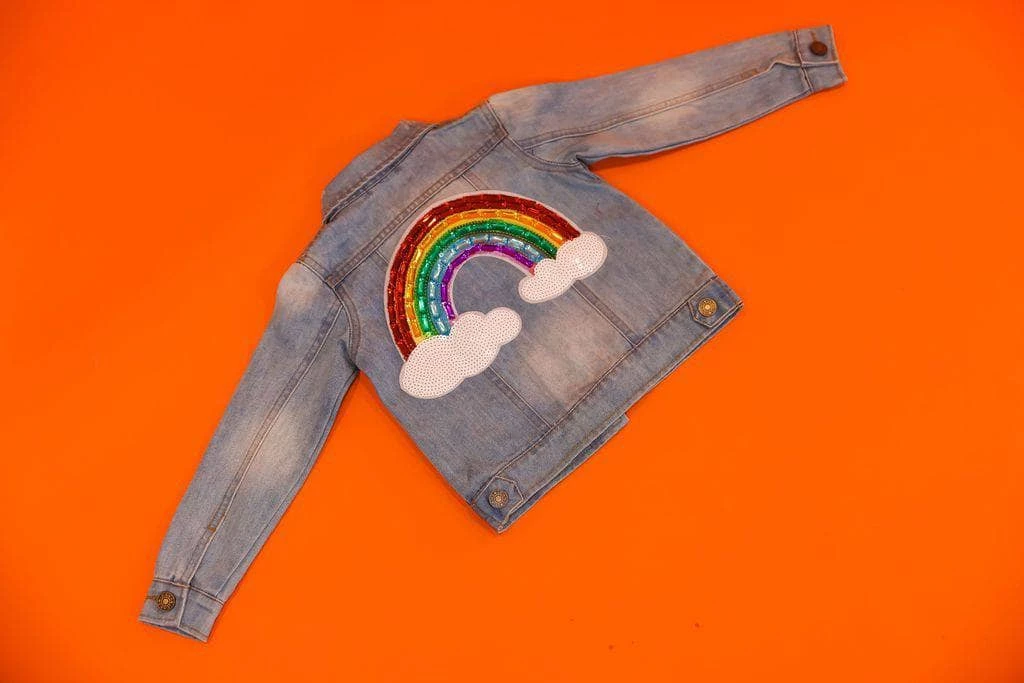 Promo ๐ Lola + The Boys Somewhere Over The Rainbow Denim Jacket ๐ง Girls ๐ 7 Lola + The Boys Somewhere Over The Rainbow Denim Jacket Girls
