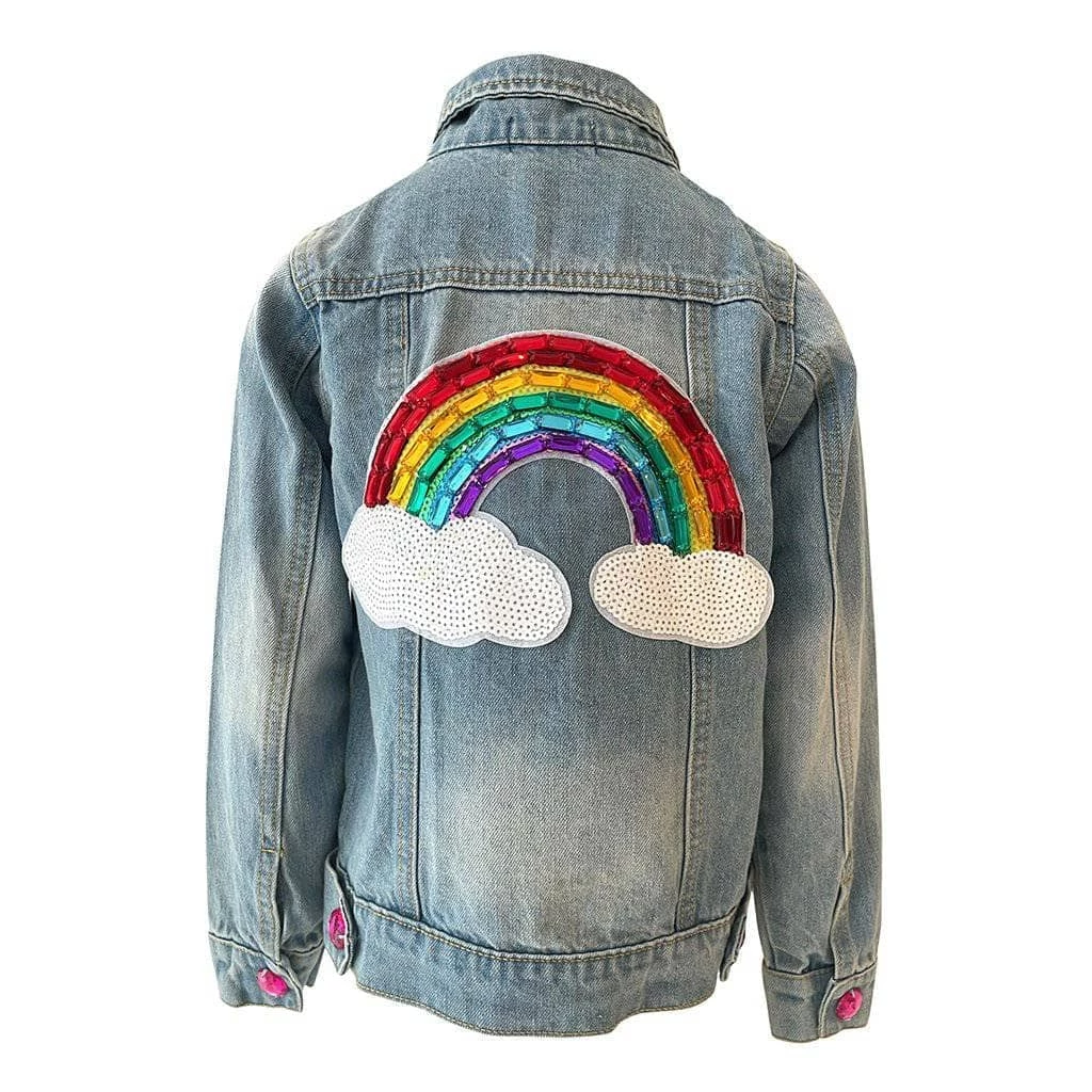 Promo ๐ Lola + The Boys Somewhere Over The Rainbow Denim Jacket ๐ง Girls ๐ 4 Lola + The Boys Somewhere Over The Rainbow Denim Jacket Girls