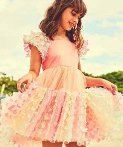Lola + The Boys New Arrivals 3D Butterfly Puffy Sleeve Dress PREORDER Ships 7/20