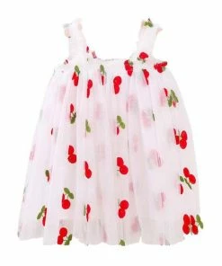Lola + The Boys Girls Cherry Berry Tulle Dress