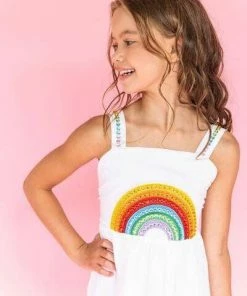 Lola + The Boys Girls Crystal Rainbow Sun Dress