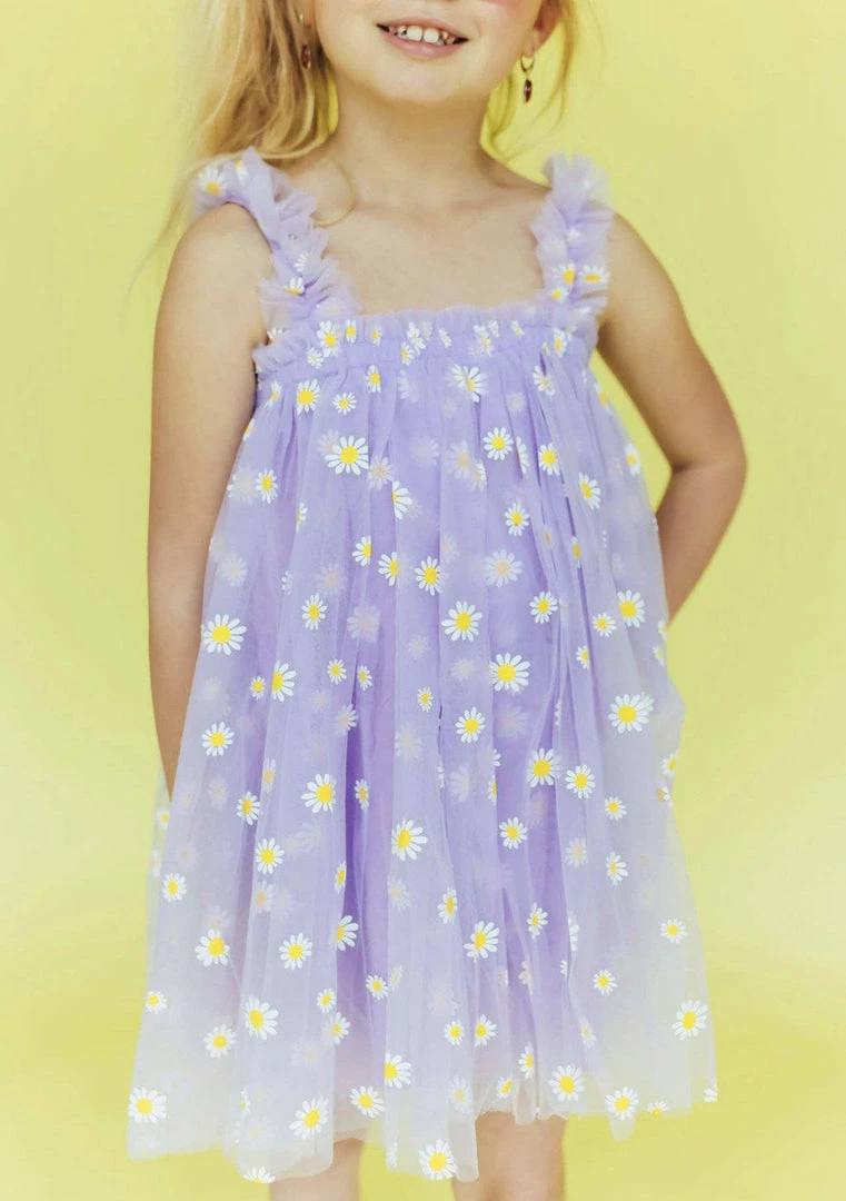 Cheapest โจ Lola + The Boys Daisy Lavender Tulle ๐ Dress ๐ง Girls ๐ 7 Lola + The Boys Daisy Lavender Tulle Dress Girls