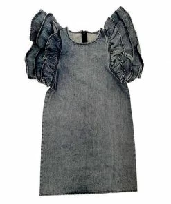 Lola + The Boys Girls Denim Ruffle Dress