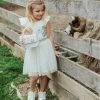Hot Sale ๐ Lola + The Boys ๐ง Girls Gold And White Unicorn Ruffle Sleeve ๐ Dress ๐ 1 Lola + The Boys Girls Gold And White Unicorn Ruffle Sleeve Dress