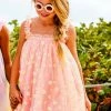 Best Pirce ๐ Lola + The Boys Peachy Daisy Tulle ๐ง Girls ๐ Dress ๐ 1 Lola + The Boys Peachy Daisy Tulle Girls Dress