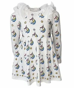 Lola + The Boys Rainbow Unicorn Dream Dress Girls