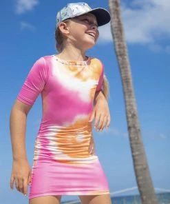 Lola + The Boys Sherbet Tie Dye Dress Girls