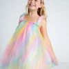 Lola + The Boys Girls Ombré Rainbow Tulle Dress