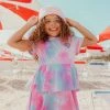 Lola + The Boys Tie Dye Patch Short Sleeve Dress Girls