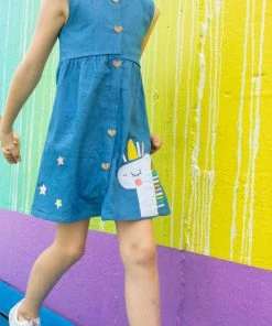 Lola + The Boys Unicorn Stars Denim Dress New Arrivals