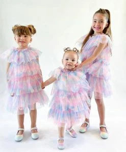 Lola + The Boys Water Color Tulle Dress
