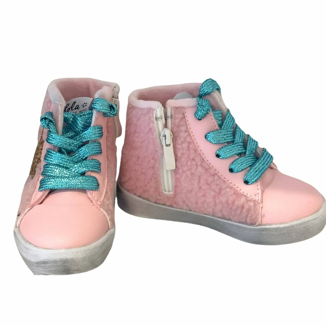 New ๐งจ Lola + The Boys Baby Pink Sherpa High Tops ๐ฏ 4 Lola + The Boys Baby Pink Sherpa High Tops
