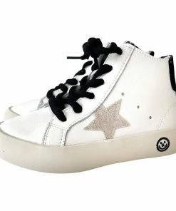 Lola + The Boys Girls Black Happy High-Top Sneaker