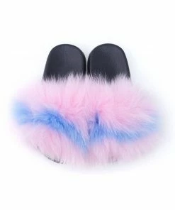 Lola + The Boys Cotton Candy Faux Fur Slides Girls