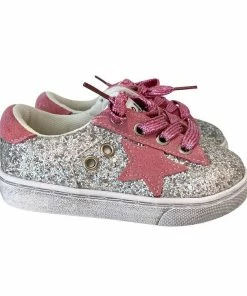 Best Pirce 🎉 Lola + The Boys 👧 Girls Glitter Pink Star 👟 Sneakers 🎉 13 Lola + The Boys Girls Glitter Pink Star Sneakers