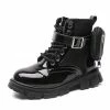 Lola + The Boys Girls Patent Leather Combat Boots