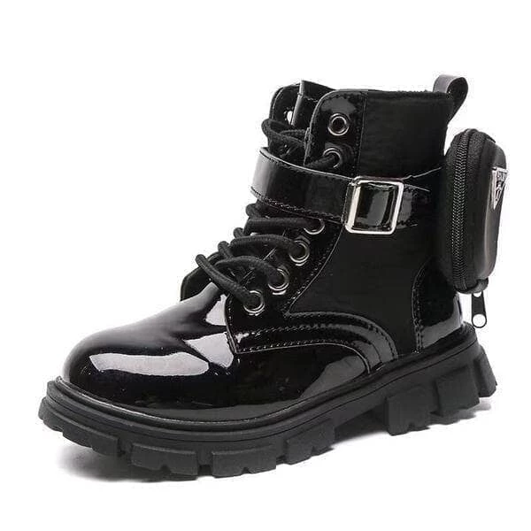 Best Pirce ๐ Lola + The Boys ๐ง Girls Patent Leather Combat ๐ฅพ Boots ๐ 3 Lola + The Boys Girls Patent Leather Combat Boots