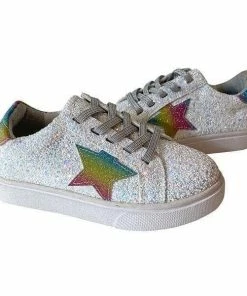 Lola + The Boys Girls Rainbow Star Glitter Sneaker
