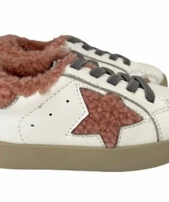 Lola + The Boys New Arrivals Sherpa Pink Star Sneakers