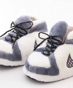 Lola + The Boys White And Grey Athletic Slippers