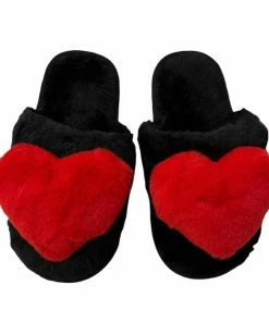 Lola + The Boys Fuzzy Heart Slippers New Arrivals