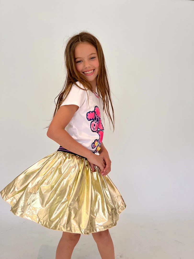 Deals ๐ Lola + The Boys Goldie Foil ๐ Skirt ๐ 3 Lola + The Boys Goldie Foil Skirt