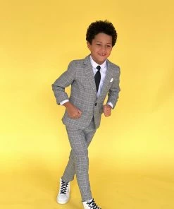 Lola + The Boys New Arrivals Grey Plaid Piece Suit