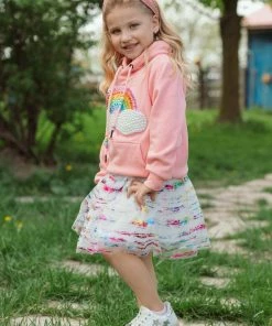 Lola + The Boys Happy Rainbow Candy Hoodie Girls