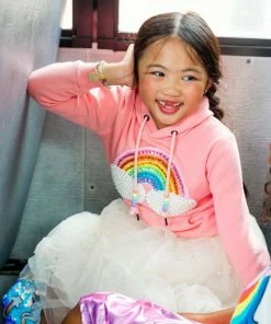 Lola + The Boys Happy Rainbow Candy Hoodie Girls