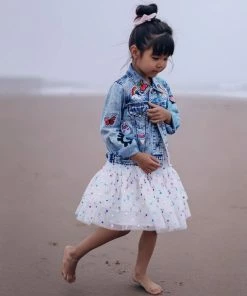 Lola + The Boys Girls All About The Patch Crop Denim Jacket