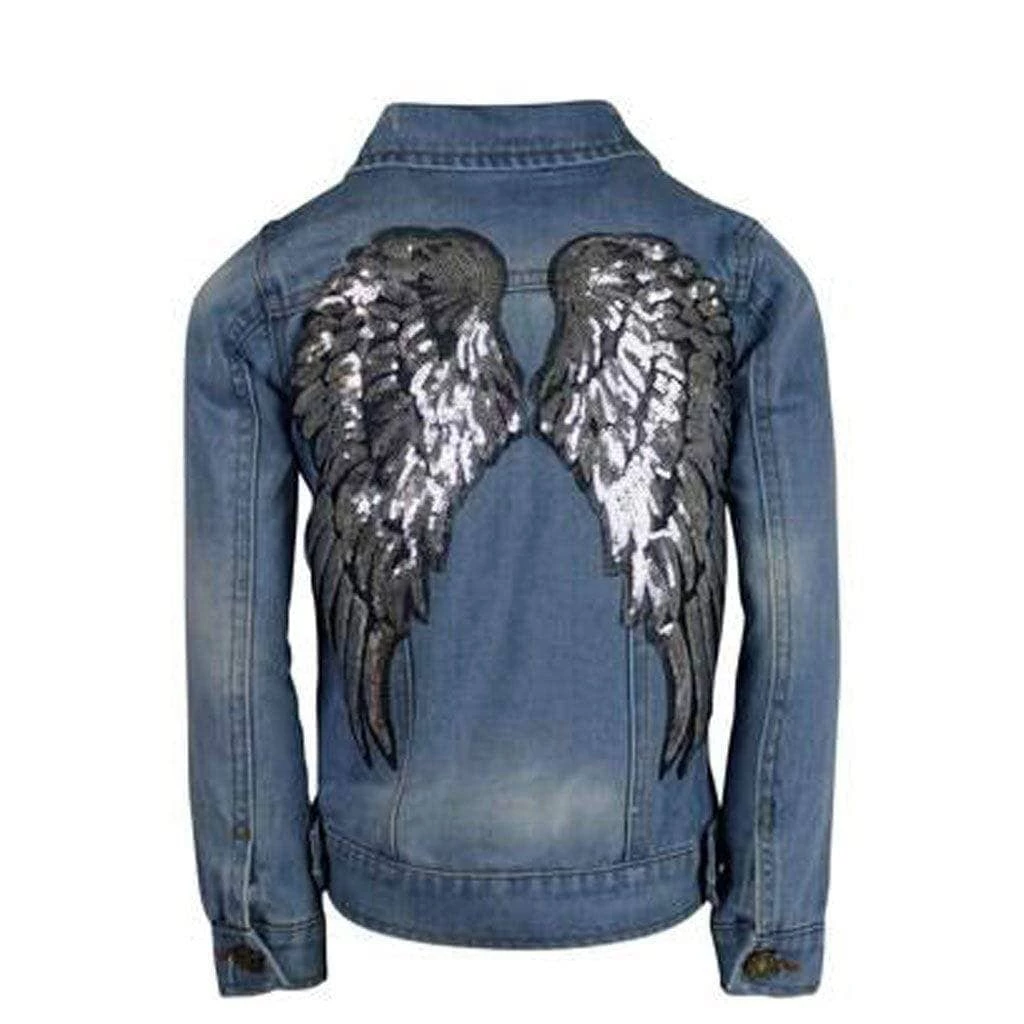 Deals ๐คฉ Lola & The Boys ๐ง Girls Angel Wings Denim Jacket ๐ 3 Lola & The Boys Girls Angel Wings Denim Jacket