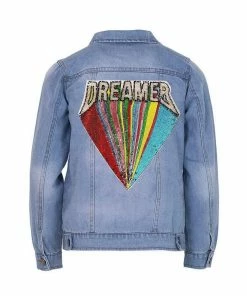 Lola & The Boys Beaded Dreamer Denim Jacket Girls